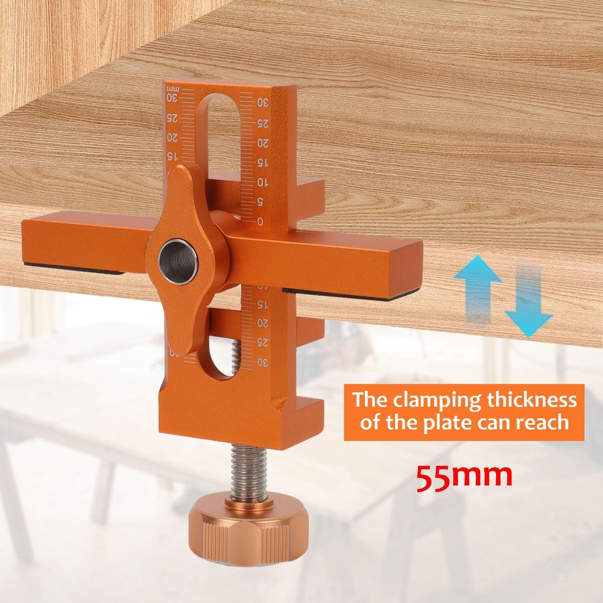 Dailygoods- Montage-positionering Verstelbaar - Hulp voor Kastdeuren - Boorpuntenset 6/8/10 mm - Aluminiumlegering - Hoogte 110-145 mm - Eenvoudig te Bedienen - Deurenpositionering