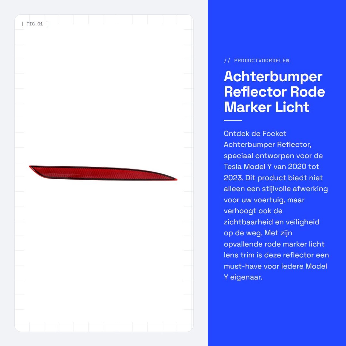 Dailygoods- Achterbumper Reflector Waterdicht - Rode Marker Licht - Reflectoren - Veiligheid - Weerbestendig - Voor Model Y 2020-2023