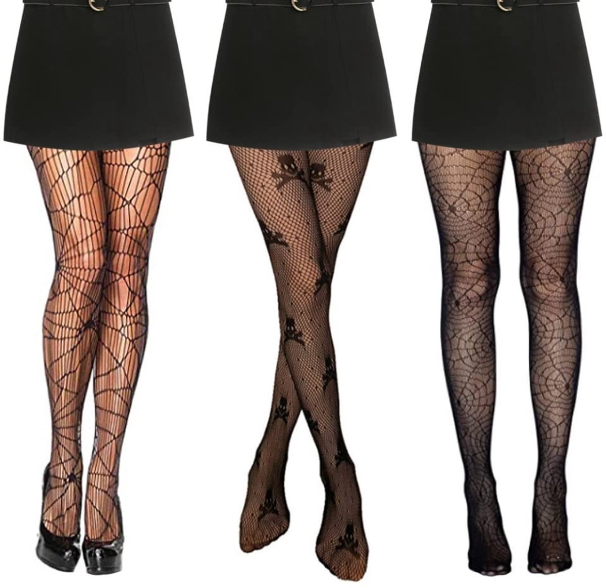 Dailygoods- Visnetpanty Halloween - Kousen met Spinnenweb - Hoge Taille - Nylon/Spandex - Eén Maat - Voor Vrouwen - Panty