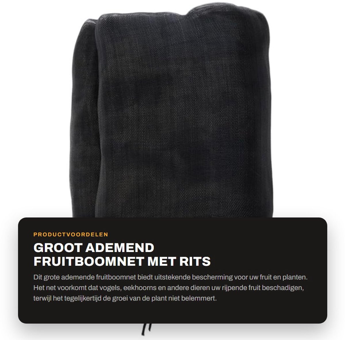 Dailygoods- Fruitboomnet met rits en trekkoord - Beschermset voor planten - Ademend gaas - Insectennet - Bescherming tegen vogels en eekhoorns - Geschikt voor binnen- en buitengebruik - Beschermnet