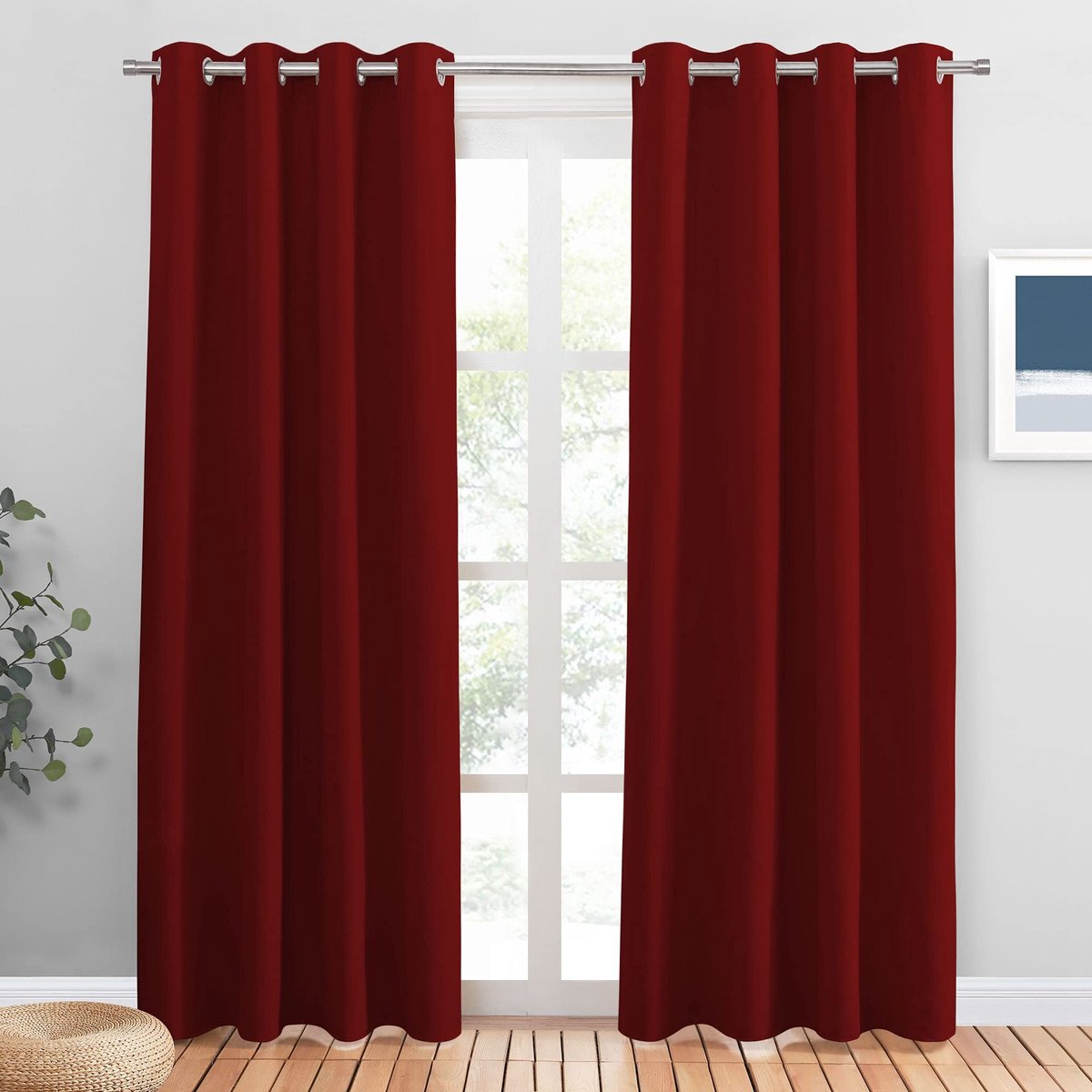 Dailygoods- Gordijnen Verduisterend - Thermische Isolerende Gordijnen - Ooggordijnen - 2 Panelen - 140B x 210H cm - Veiligheidswaarschuwing - Verduisteringsgordijnen