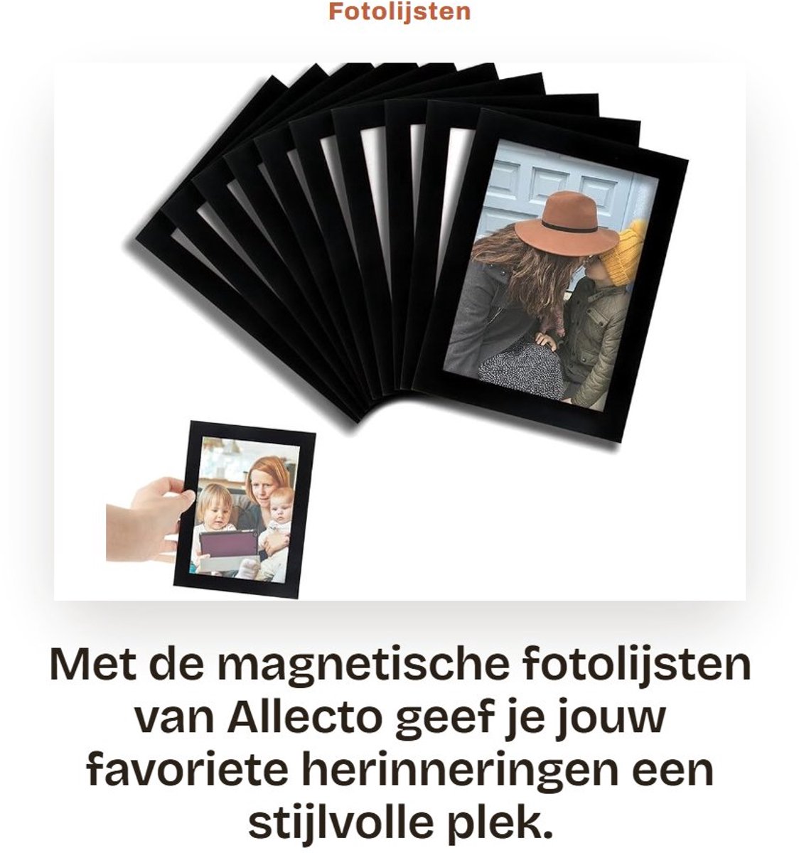 Dailygoods- Fotolijsten Magnetisch - 10 Stuks - Zelfklevend - Opklapbare Magnetlijsten - Wanddecoratie - Voor A6 Foto's - Minimalistisch Ontwerp - Magnetische Fotolijst