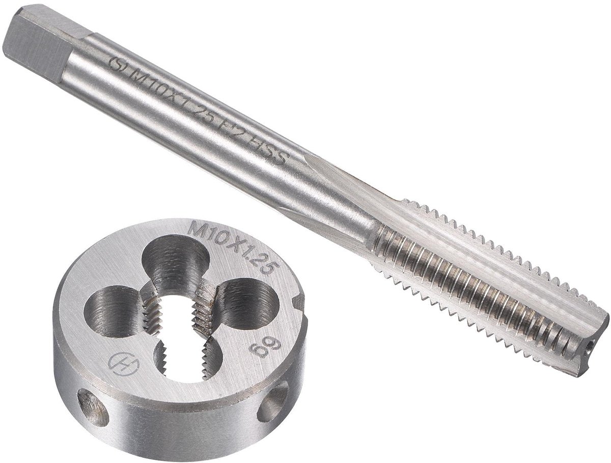 Dailygoods- Tap- en Matrijzenset M10 x 1,25 mm - Heavy-duty - Machinedraad - Schroefkraan - Nauwkeurig - Verlengde duurzaamheid - Schroefdraadset