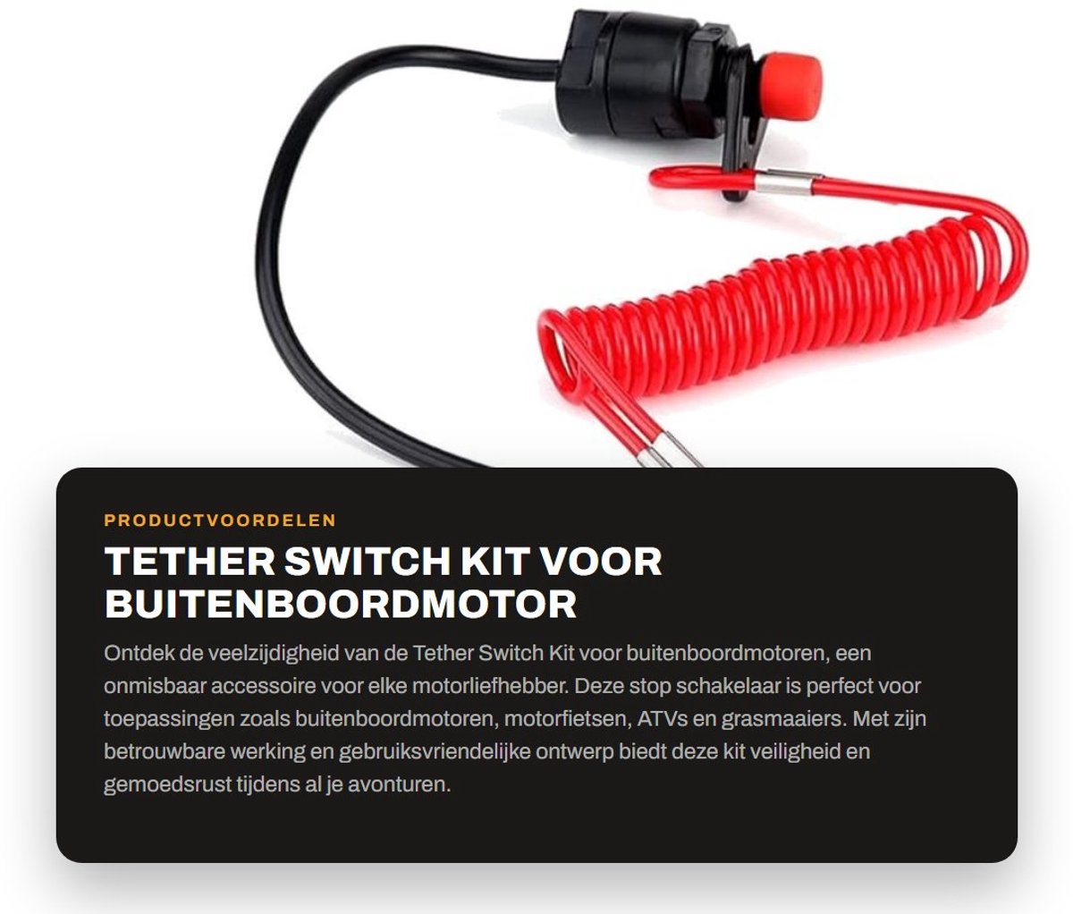 Dailygoods - Tether Switch Kit voor Buitenboordmotor - Stop Schakelaar - Veilig en Betrouwbaar - 12 V DC - Geschikt voor Motoren en ATVs - Ideaal voor...