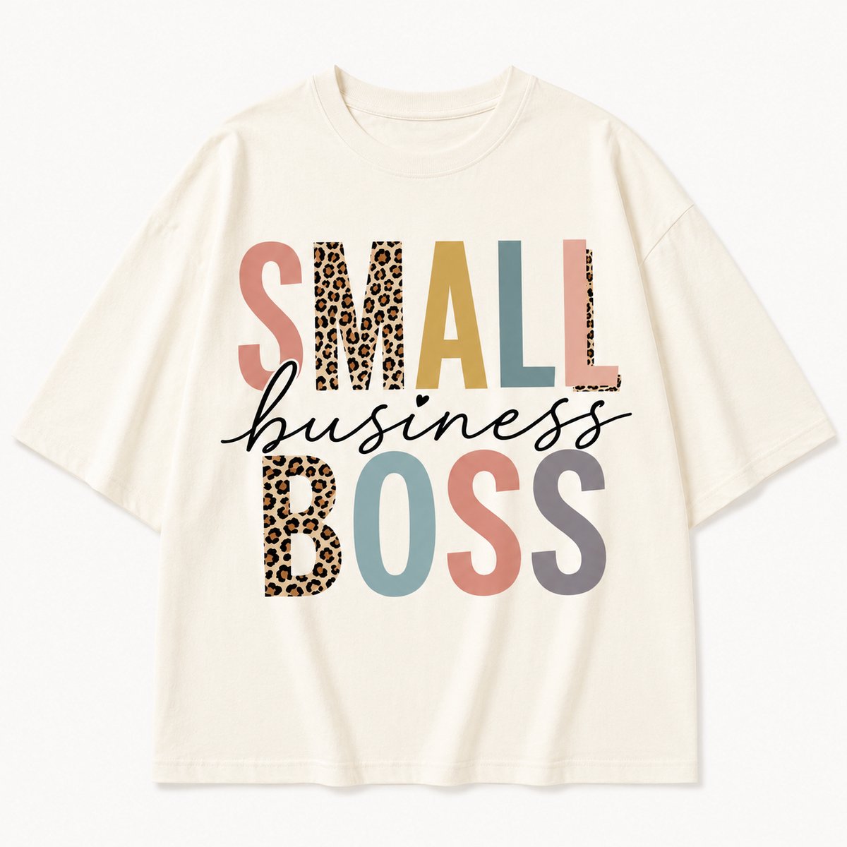 Oversized tshirt dames met print SMALL BOSS - 100% katoen - Unisex - XS
