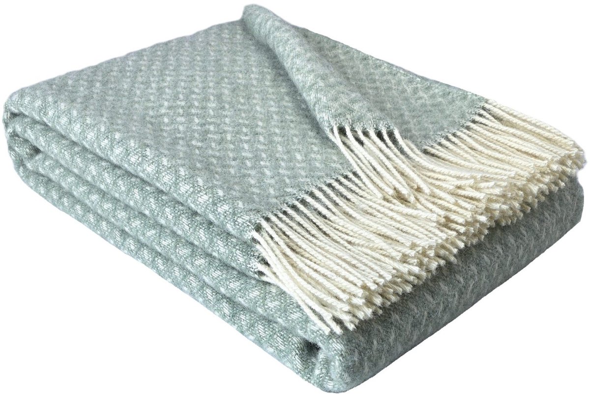 WOOOL® Plaid - NORD (Lichtgroen) - 140x200cm - 100% Wol - 350gm/2