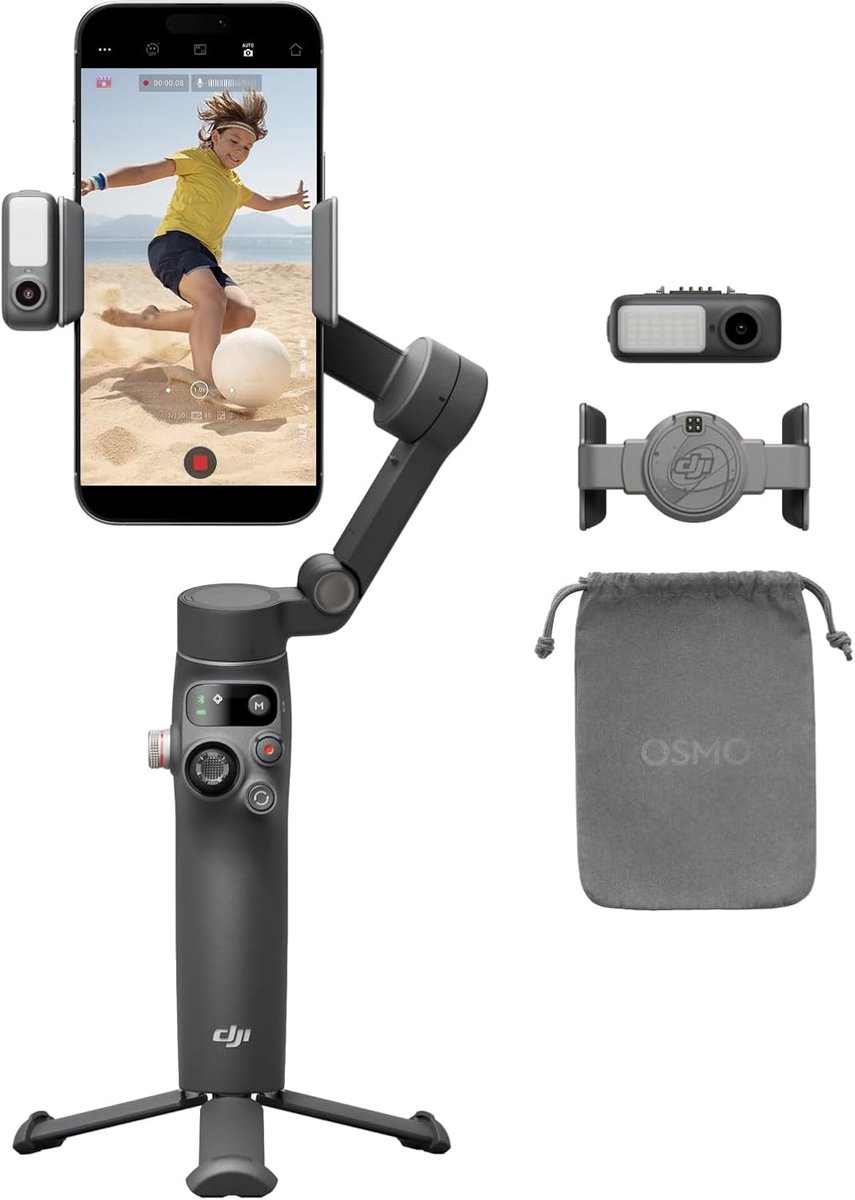 Telefoon Gimbal Stabilizer 3-Assig – Inklapbaar Statief – Smart Tracking – 10 Uur Batterij – 368g