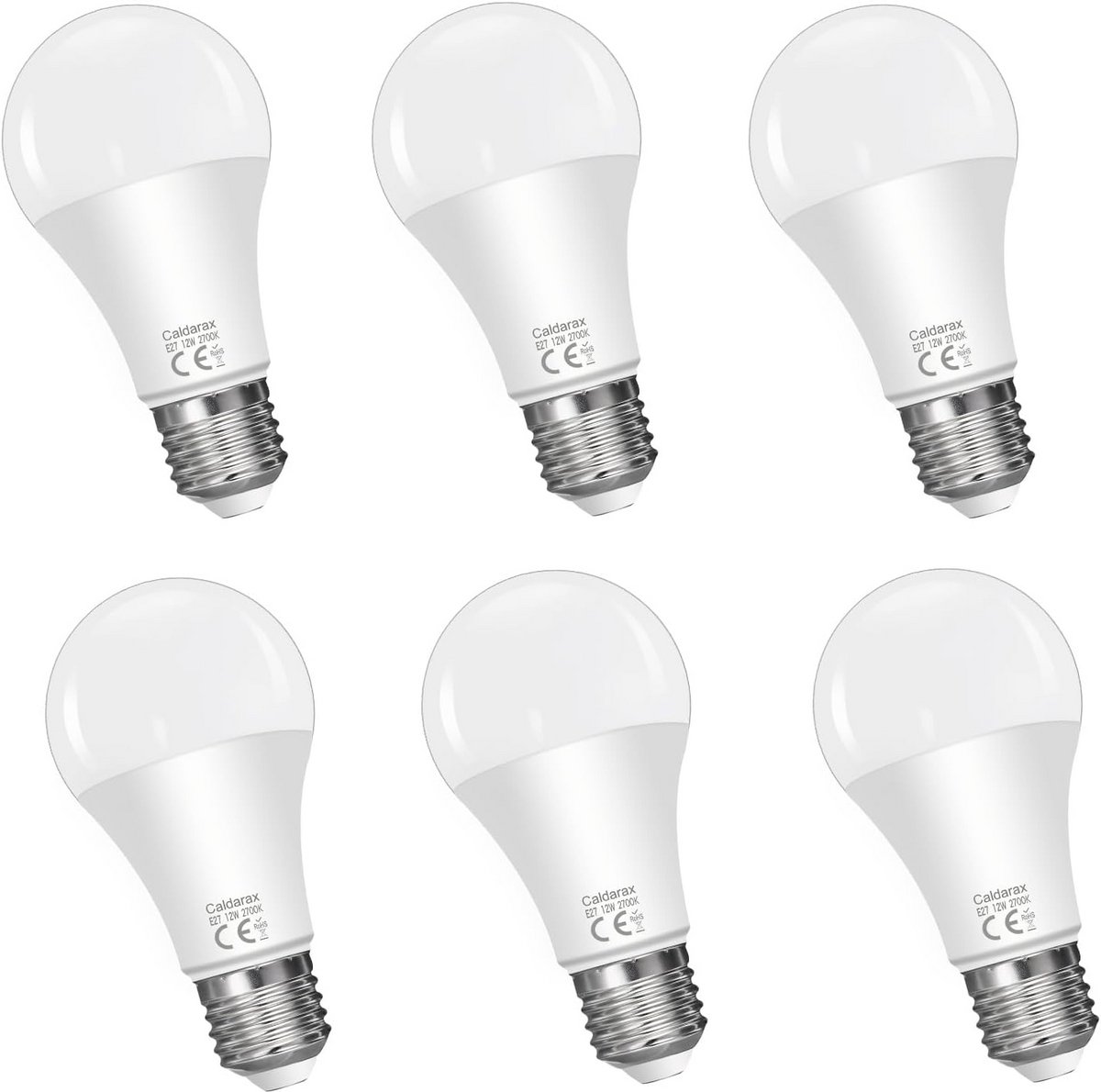 Ledlampen E27 - Energiebesparend licht - Algemene verlichting - Warm wit licht - 6 stuks - Wit