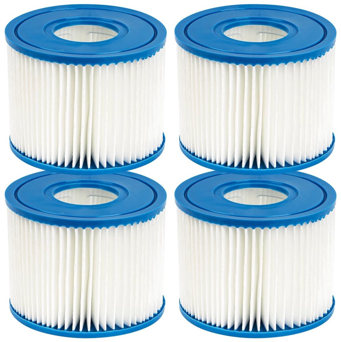 Dailygoods- Zwembadfilters Set van 4 – Intex PureSpa type S1 – Bestway type VII 58283E – Cartridge voor 29001E – Eenvoudig te reinigen – Hoogwaardige materiaalmix – Filterpatroon