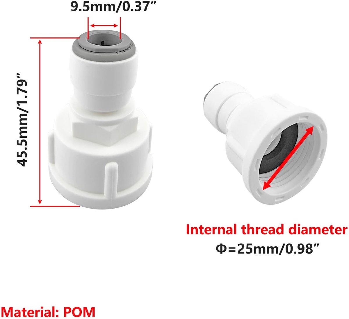 Dailygoods- Waterfilter Fitting - 3/8" naar 3/4" Koppeling - Dubbele Seal - Snelle Aansluiting - Drukbestendig - Hoogwaardige POM Materialen