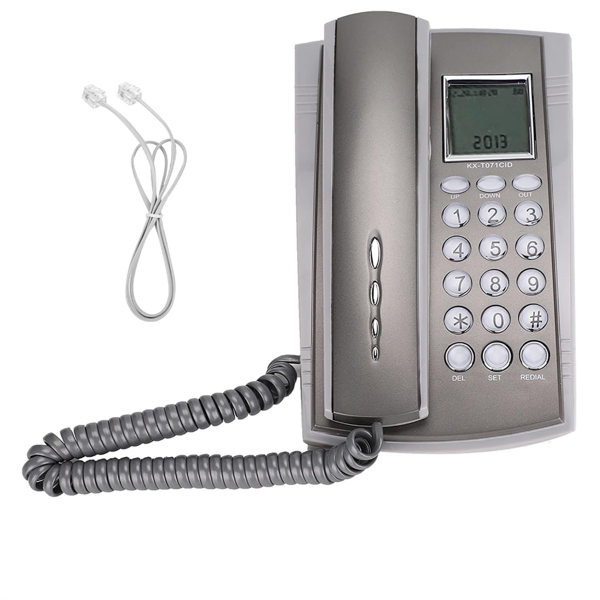 Dailygoods- Bureautelefoon met LCD-scherm - Vaste Telefoon - Handsfree - Kantoor/Huistelefoon - Model KX-T071CID - Grijze Kleur - Vastelijntelefoon