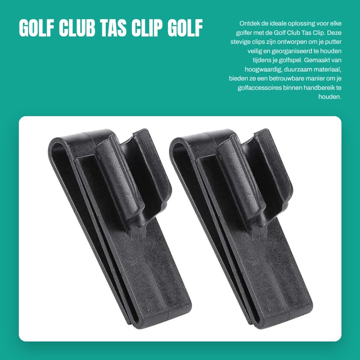 Dailygoods- Golf Tas Clip Duurzaam - 2x Klemhouder - Putter Organisator - Golf Accessoires - Lichtgewicht - Stevig Plastic - Golfputterhouder