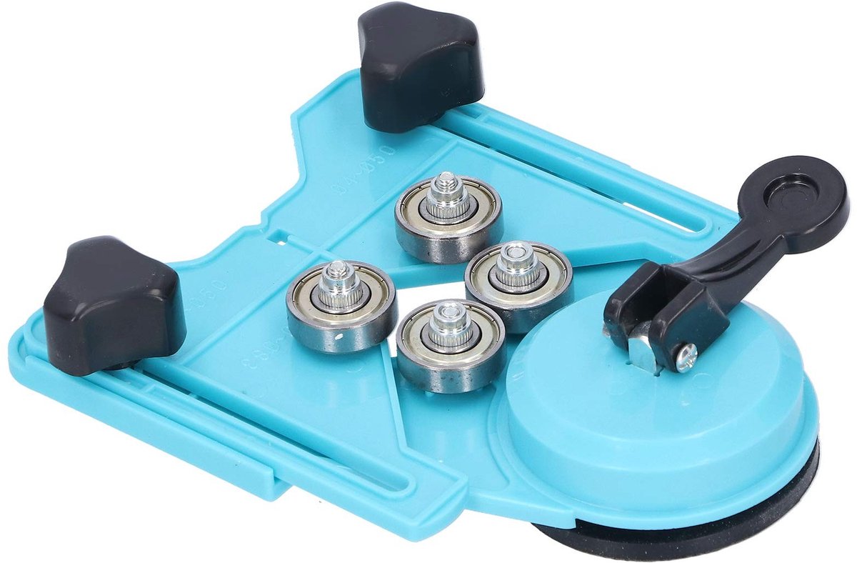 Dailygoods- Gatenboorlocator Verstelbaar - Ponspositioneerder - Keramische Tegels - Zuignap van Rubber - Multifunctioneel - Klembereik 4-83 mm - Boorgatpositioneerder