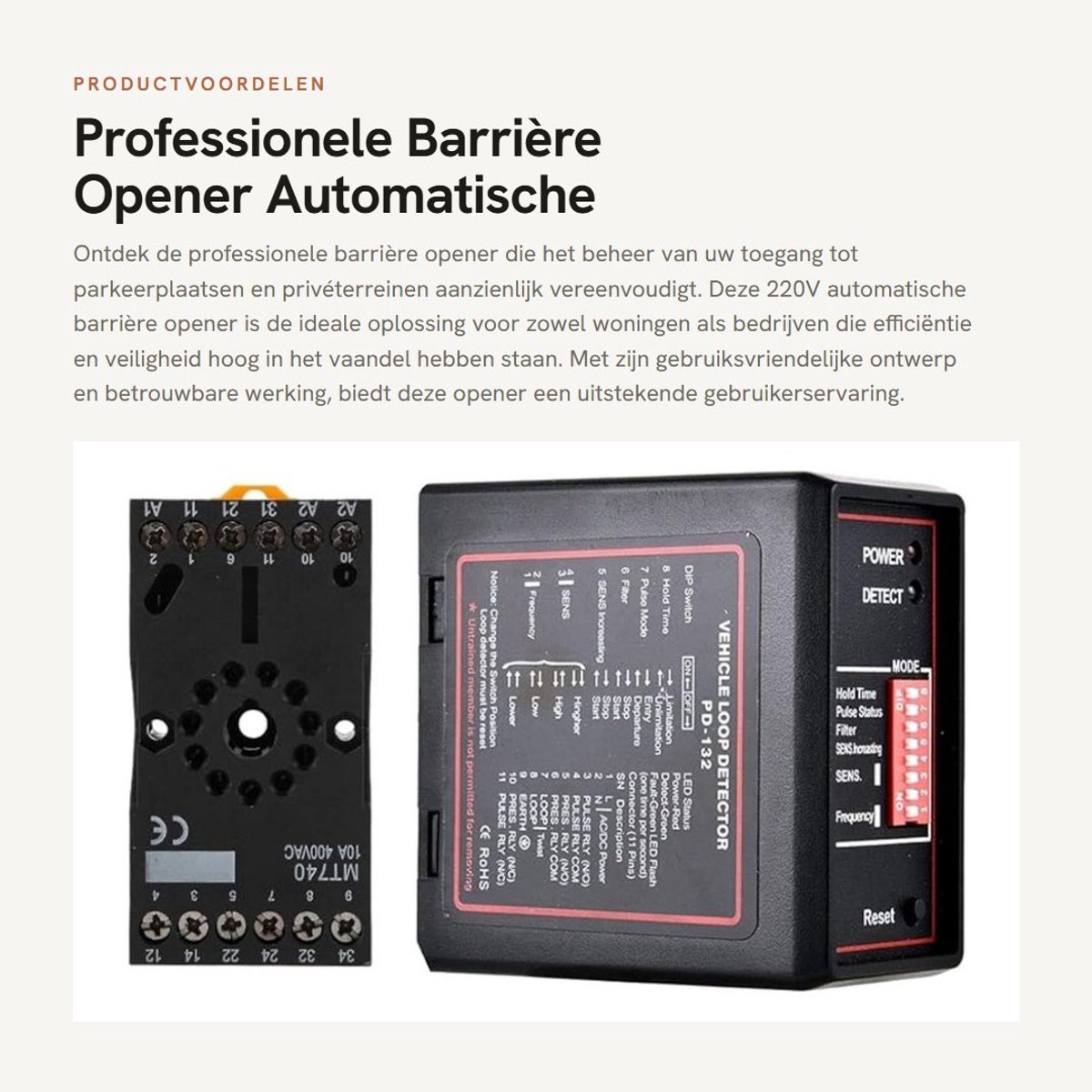 Dailygoods- Barrière Opener Professionele 220V - Automatische Detector - Voertuig Loop Detector - Inductieve Lus - LED Indicator - ABS Materiaal - Voertuigendetector