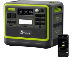 FOSSiBOT F2400 Draagbare Powerstation 2048Wh | 2400W LiFePO4 batterij | Oplaadbaar in 2 uur | 13 poorten waaronder 4x USB-C & 100W PD | Voor camper, noodstroom, camping