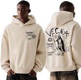 Stranger Things Vecna Doodle Heren Trui met capuchon - zand - S