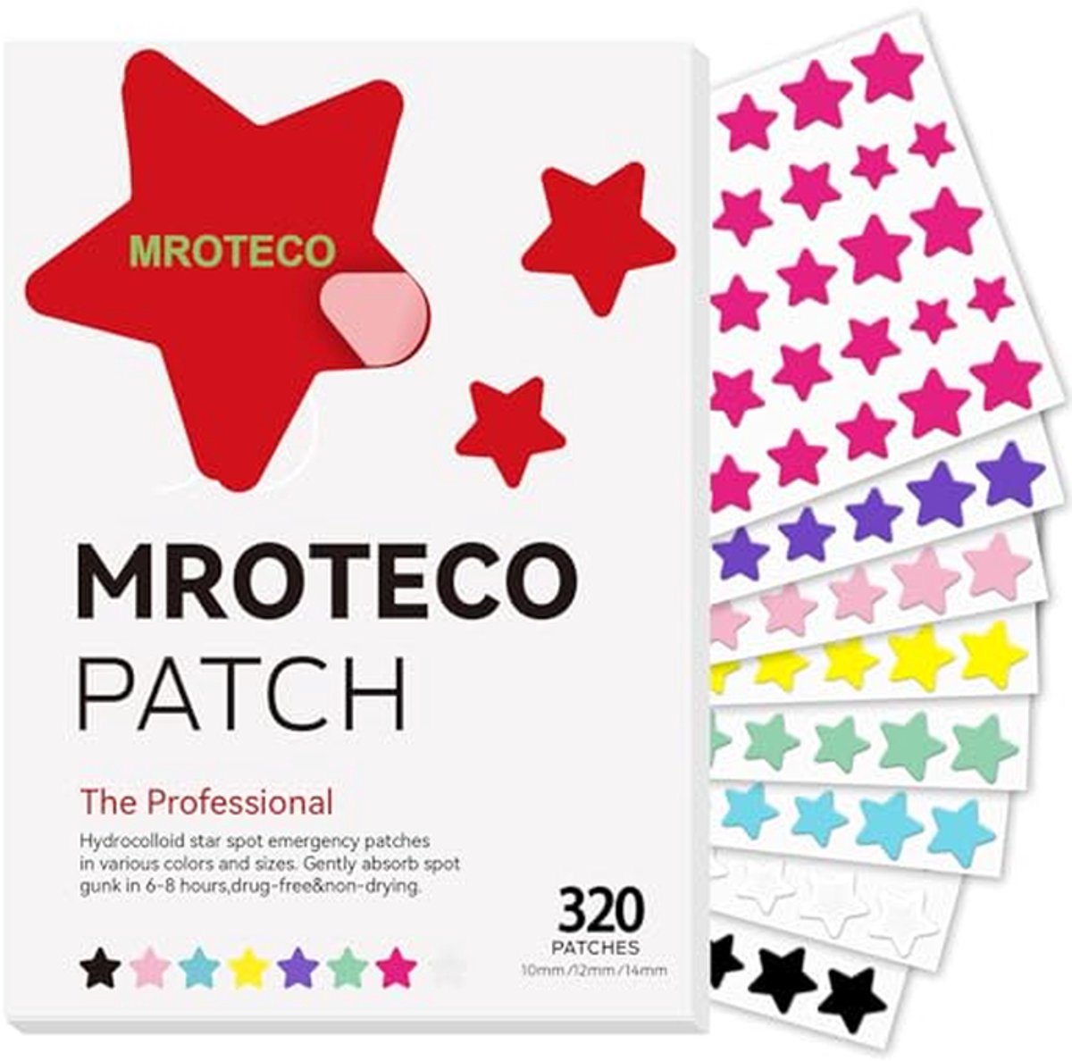 Puistje Patches - Huidstickers - Gezichtsverzorging - Individueel Verpakt - 320 Stuks - 8 Kleuren