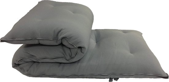 Japanse Vloermatras - Opvouwbaar Kussen - Comfortabel Slapen - Opvouwbaar en Draagbaar - 203 cm Lang - Grijs — afbeelding 5