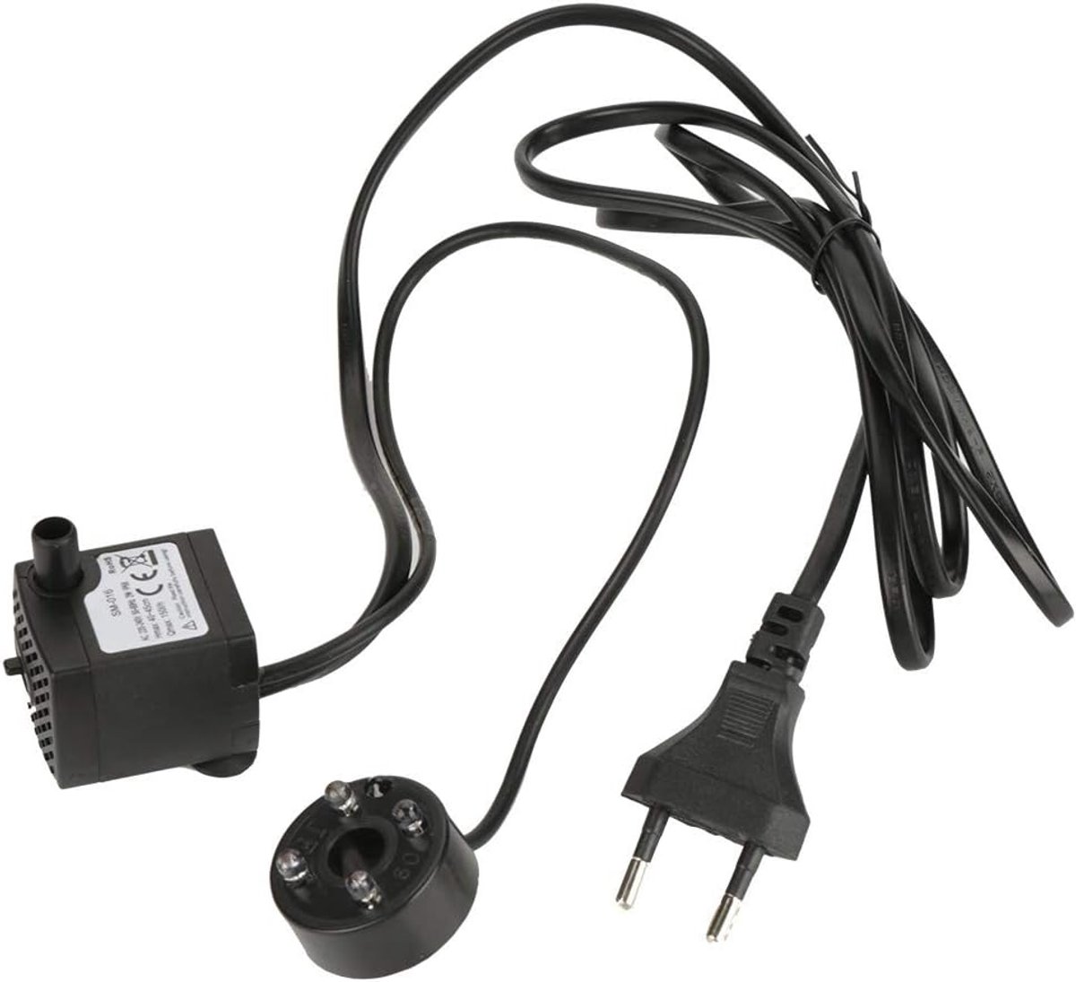 Aquarium Dompelpomp - Waterpomp Vijver - Watercirculatie Creëren - Geïntegreerde LED Verlichting - 150L Per Uur - Zwart