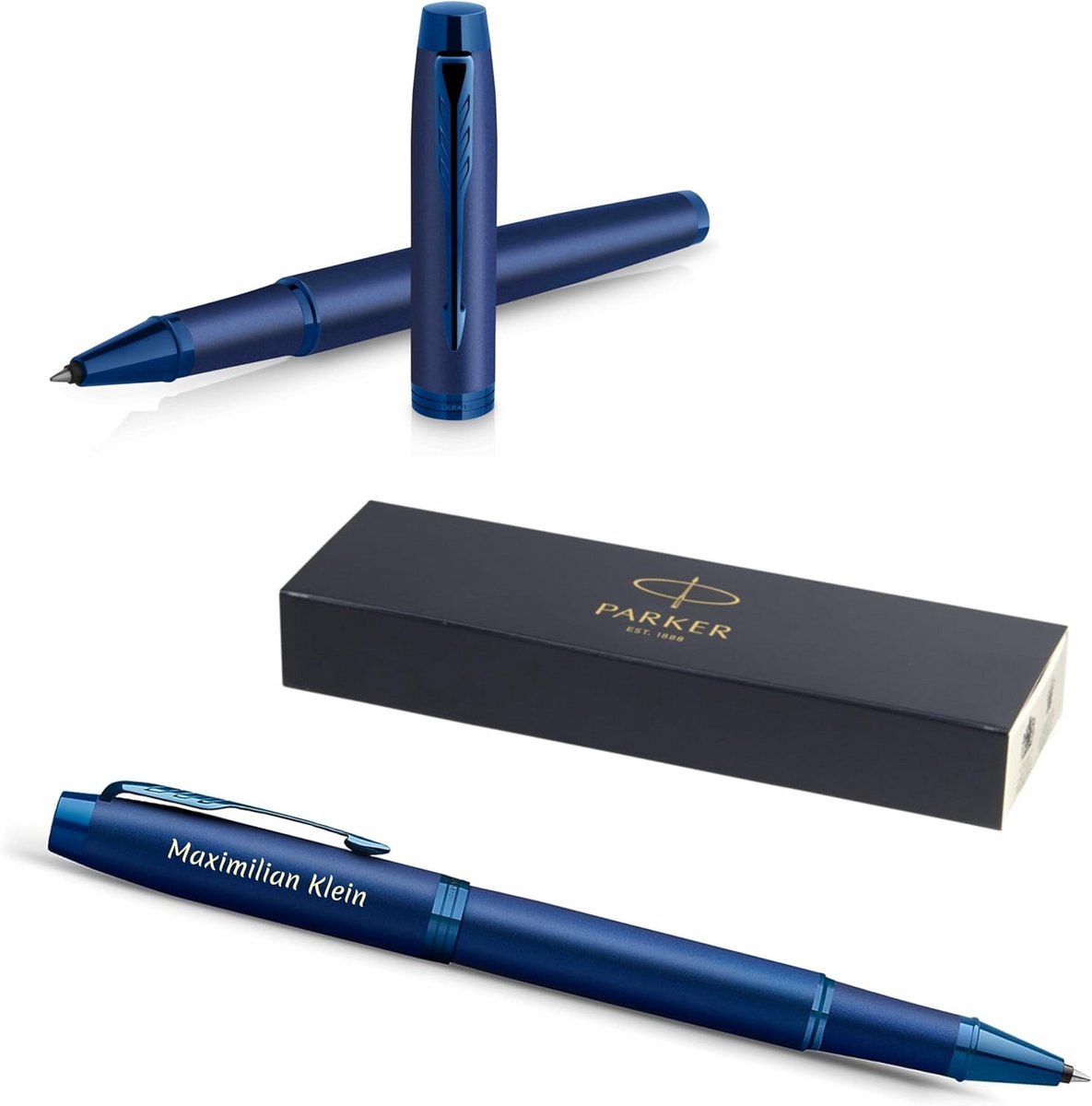 Rollerball Pen - Schrijfgerei Metaal - Persoonlijk Cadeau - Precisie Lasergravure - 13.7 cm Lengte - Blauw