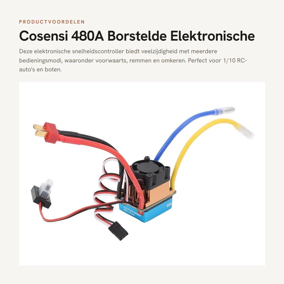Dailygoods - 480A Borstelde Elektronische Snelheidscontroller met Koelventilator