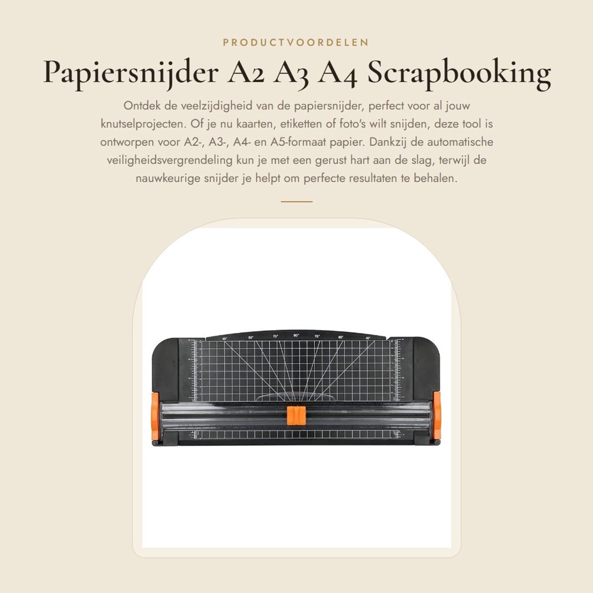 Dailygoods- Papiersnijder A2/A3/A4 - Snijmachine voor papier - Automatische veiligheidsvergrendeling - Nauwkeurige snijder - Lichtgewicht en veelzijdig - Slagvast en krasbestendig