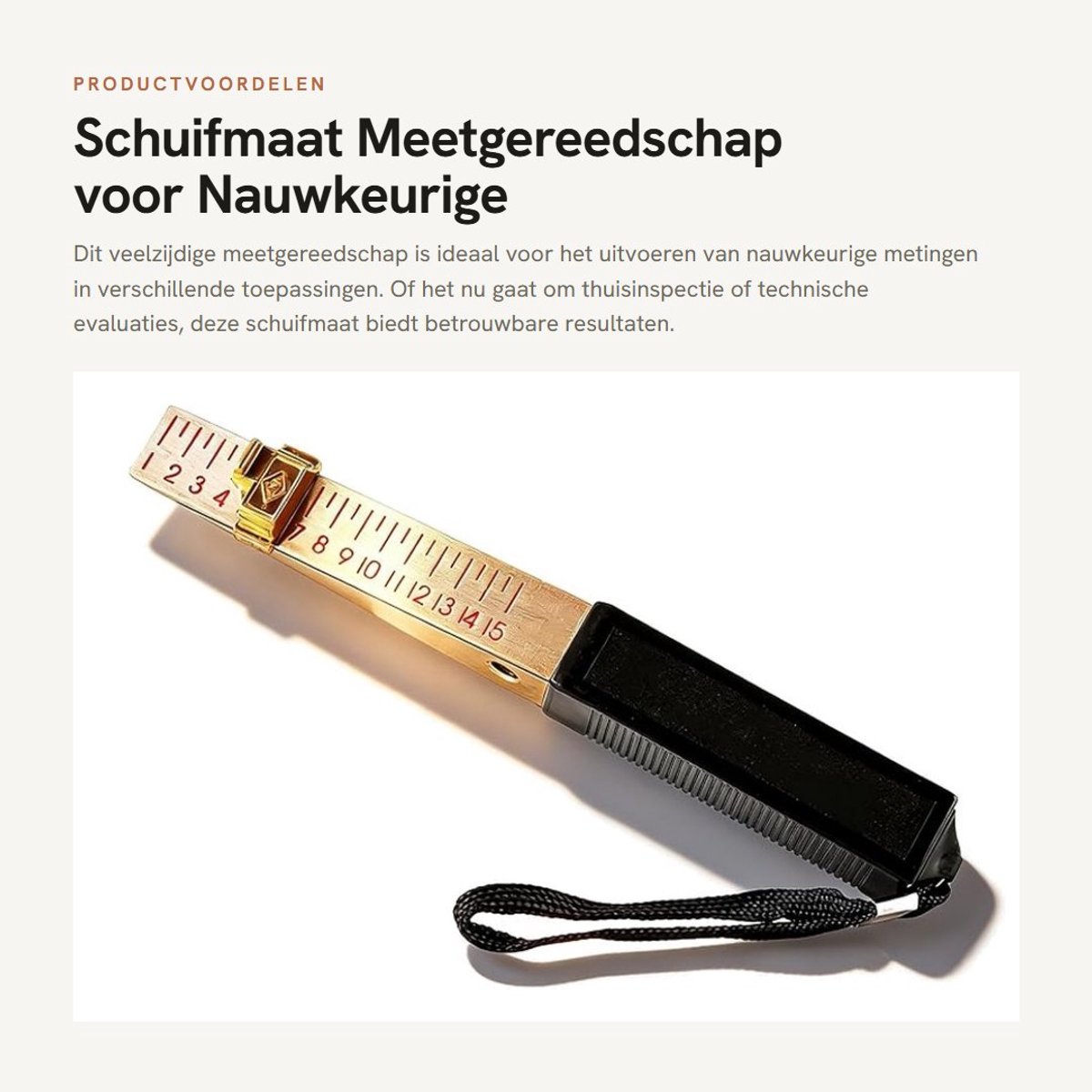 Dailygoods- Schuifmaat met hoekvormig ontwerp - Vlakheidsmeetgereedschap - Nauwkeurige diktemeter 1-15 mm - Gebruiksvriendelijke vernier-schaal - Betrouwbare metingen