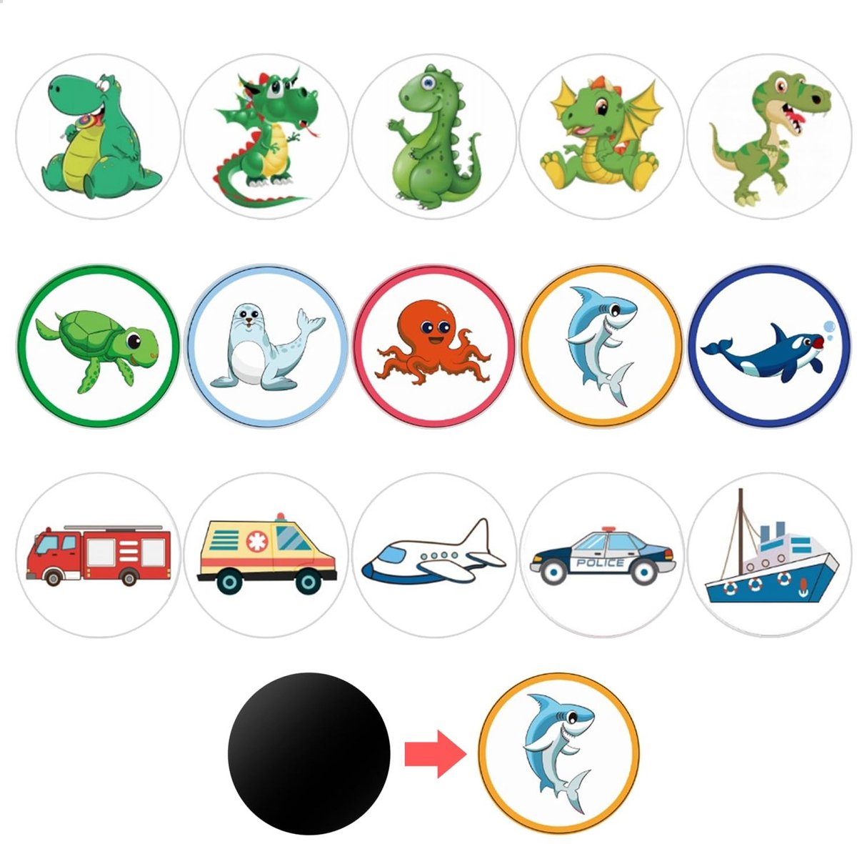 Dailygoods- Toilettrainingsstickers 15 stuks - Beloningssysteem - Beloningskaart - Potzitstickers - Waterdicht - Veelkleurig - Diameter 7 cm - Beloningsstickers