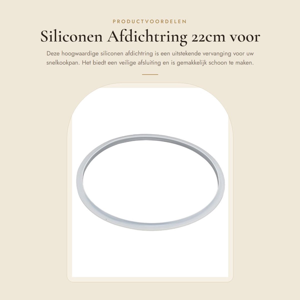 Dailygoods- Afdichtring Siliconen 22cm - Vervangende Pakking - Voedingskwaliteit - Duurzaam - Geschikt voor Snelkookpan - Gemakkelijk schoon te maken