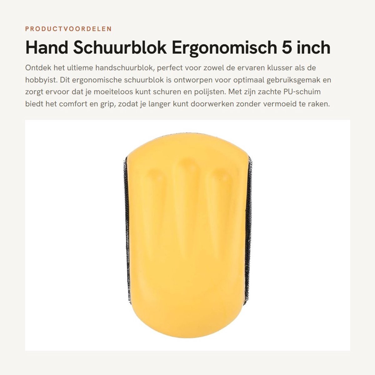 Dailygoods- Handschuurblok met klem - Schuurpapier set 125mm/150mm - Polijstschijf - Waterschuurblad - PU-schuim - Aangename grip - Schuurpad