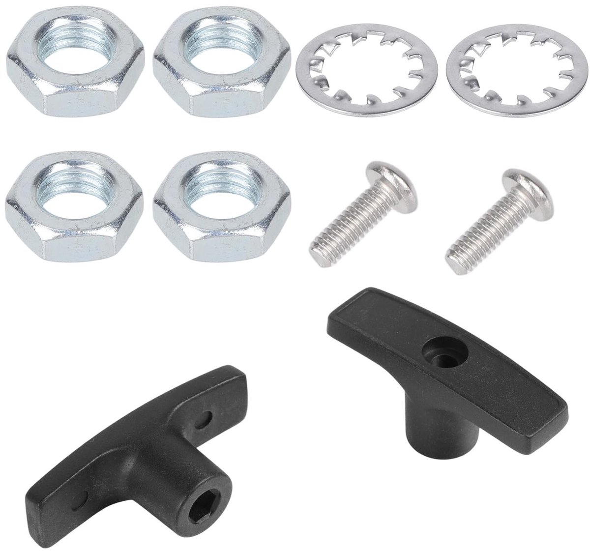 Dailygoods- Afvalklephendel Set 2 Stuks - RV Rioolklephendel - Metaal - 4 Moeren - 2 Schroeven - 2 Sluitringen - 5,9 cm lengte - Afvalklep