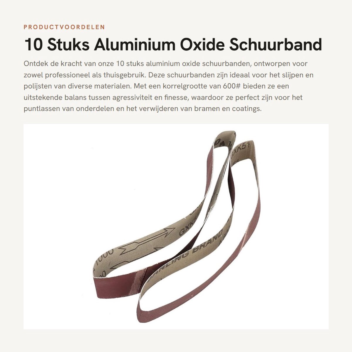 Dailygoods- Schuurband 75 x 533 mm - 10 Stuks - Aluminium Oxide - Slijtvast - Voor het verwijderen van bramen - Hoogwaardige kwaliteit - Schuurriem