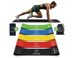 Gymston - 5 Weerstandsbanden Set, Fitness Elastieken Fitnessbanden Gymnastiekband Loop Resistance Banden Trainingsbanden Fitnessband - Weerstandband exercise bands,Fitnessmaterialen + Garantie + Handleiding + GRATIS Draagtas + GRATIS E-Book(pdf)