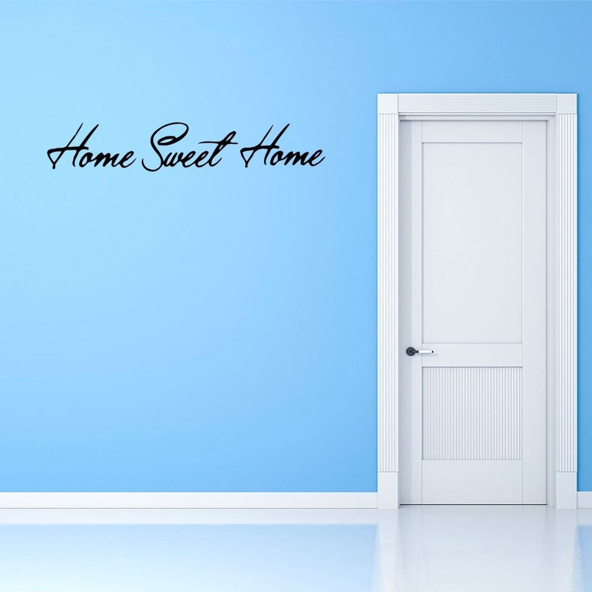 Dailygoods- Wandtattoo Home Sweet Home - Muursticker Zwart - PVC Muurdecoratie - Verwijderbaar - Duurzaam - Milieuvriendelijk