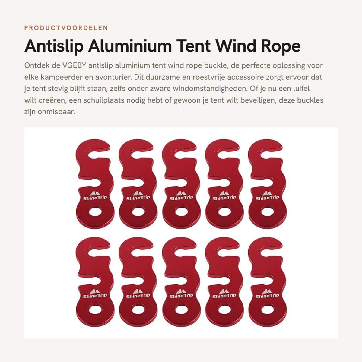 Dailygoods- Tent Wind Rope Buckle - 10 Stuks - Antislip - Roestvrij Staal - Duurzaam - Voor Camping/Outdooractiviteiten - Tentaccessoires