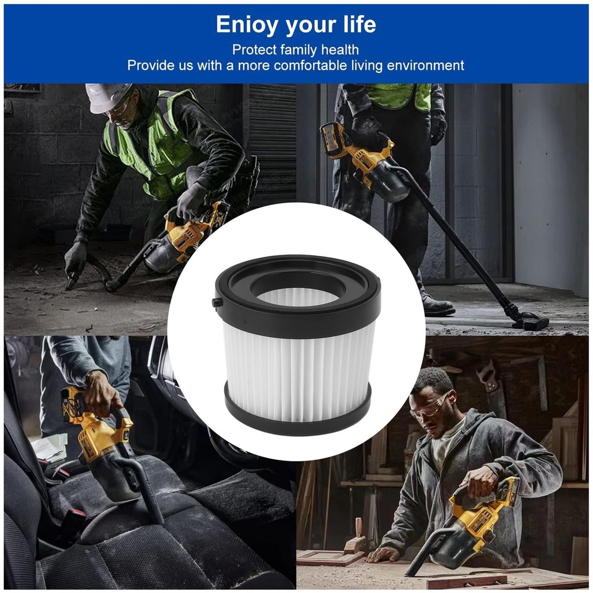 Dailygoods- Stofzuigerfilters 2 Stuks - Herbruikbaar - Hoogwaardig ABS - Filtratie-efficiëntie 99,97% - Compatibel met DCV501LN - Eenvoudig onderhoud - Vacuümfilter
