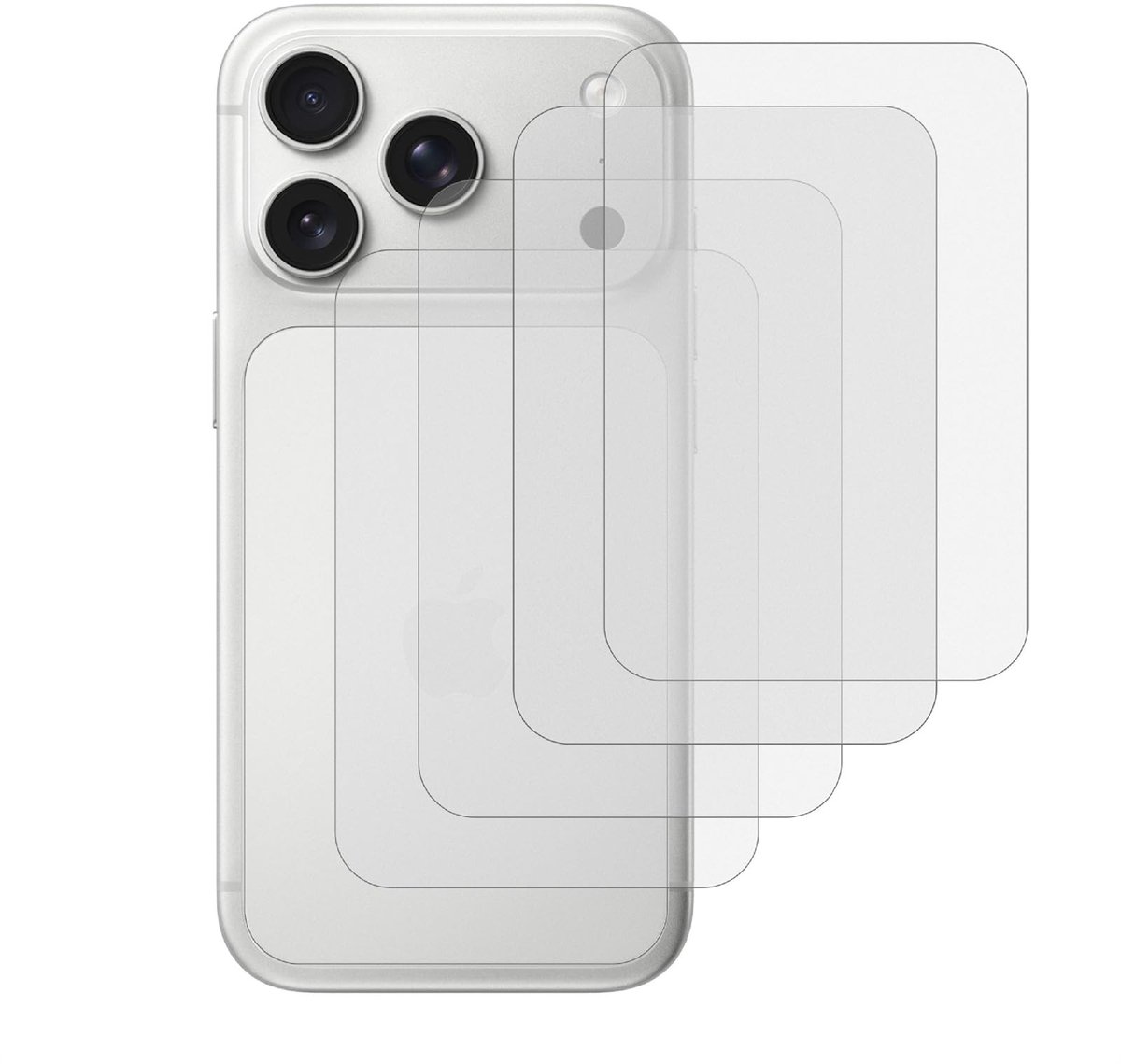Dailygoods - Ultradunne Rugbeschermer voor iPhone 17 Pro - 4 Stuks