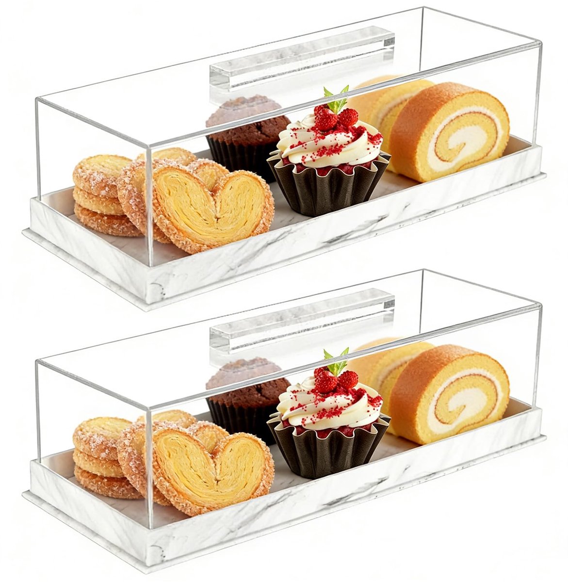 Dailygoods - Rechthoekige Taartvorm met Deksel - Desserthouder en Vitrine