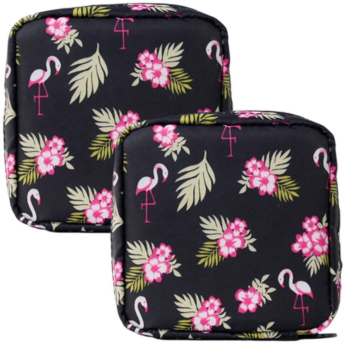 Dailygoods- Cosmeticatas 2 Stuks - Zwart - Oxford-Stof - Waterdicht - Hygiënisch - Praktische Opbergtas