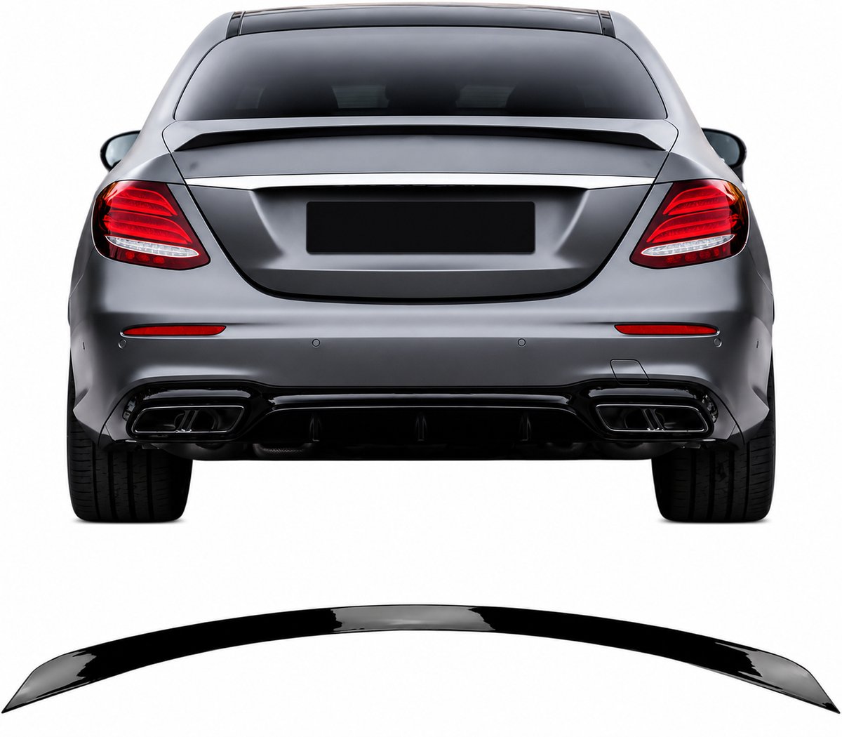 Kofferspoiler geschikt voor Mercedes W213 met bouwjaar 2016-2020 glans zwart