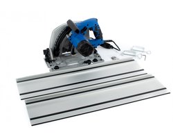 Borg Invalzaag - Cirkelzaag - 1400 Watt - 190 mm zaagblad - inclusief geleiderail 2 x 70 cm -