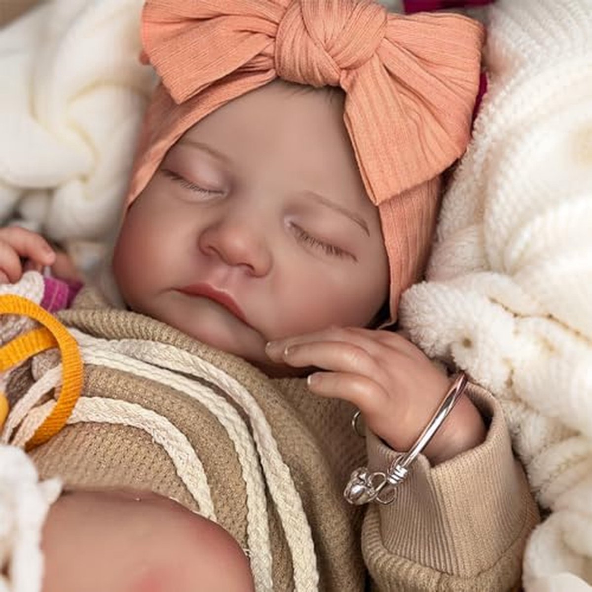 Babypop - Pasgeboren pop - Rollenspel - Realistisch ontwerp - 48 cm - Roze