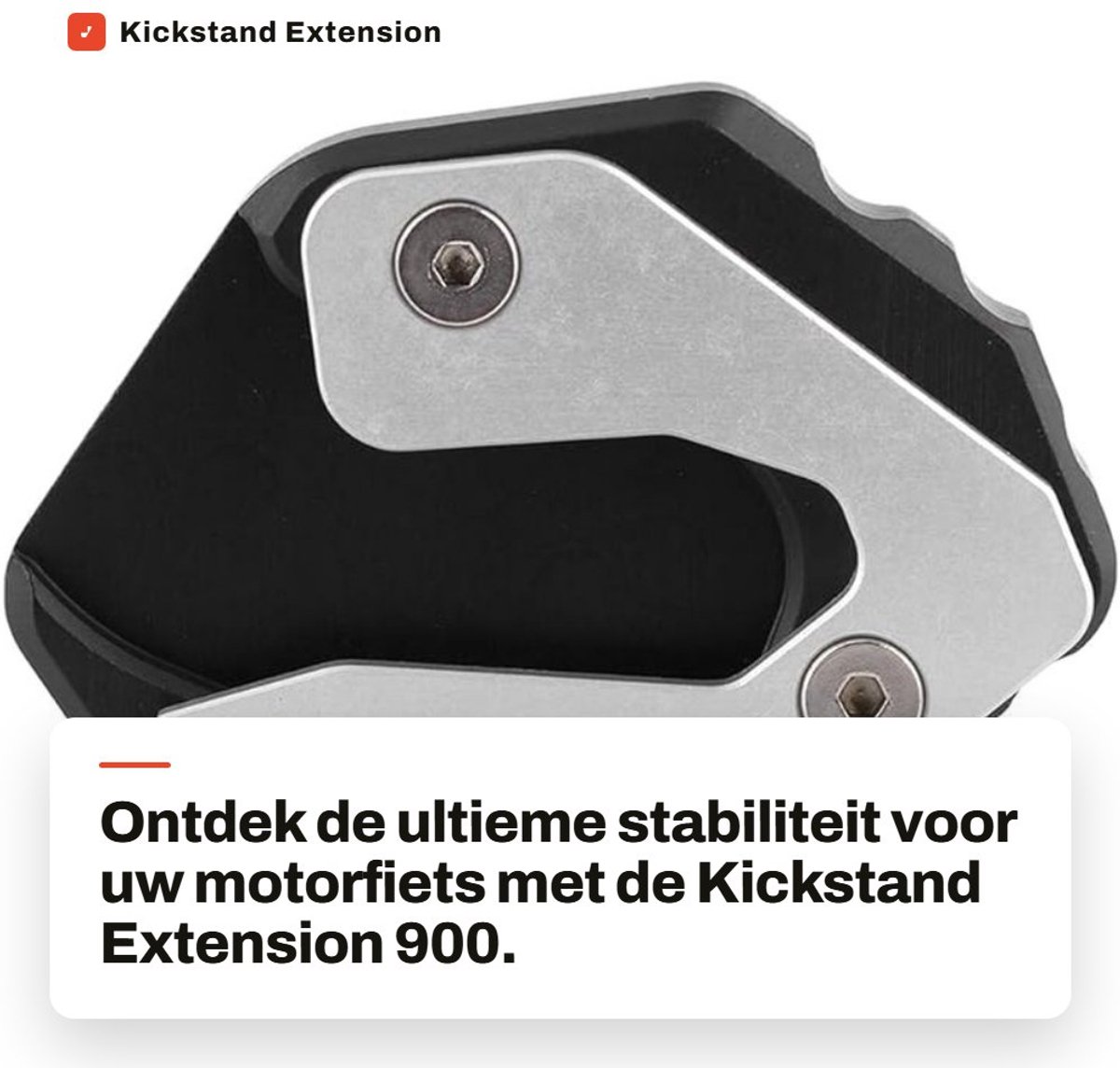 Dailygoods- Kickstand Verlengingsplaat Antislip - Zijstandaard Fiets - CNC Aluminium - Zwart/Zilver - Gloednieuw - Eenvoudig te Installeren