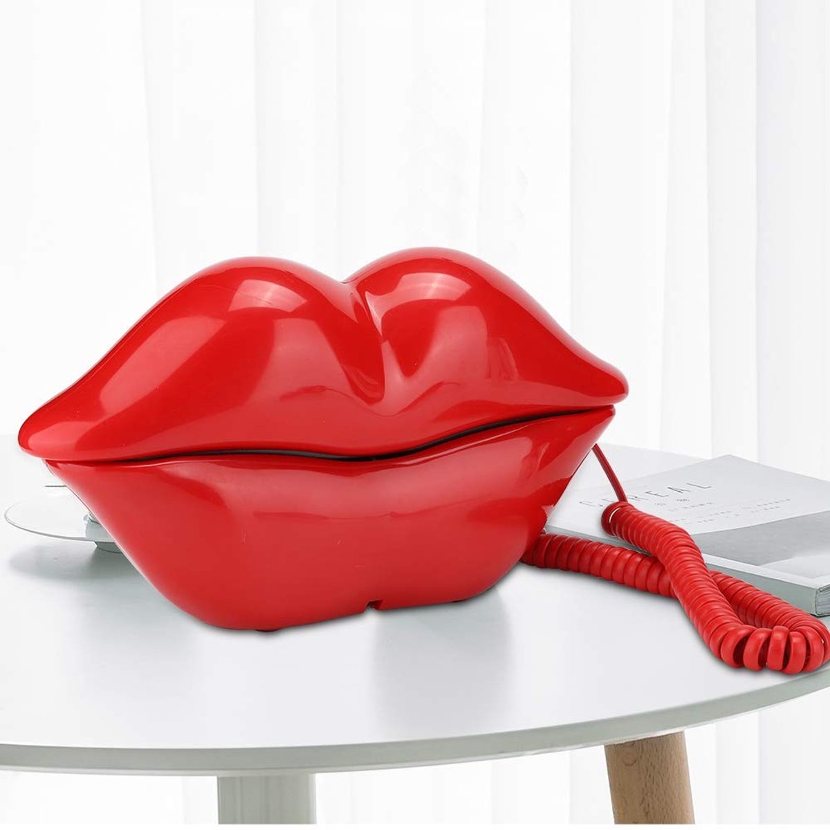 Dailygoods- Mondtelefoon Vintage - Multifunctionele Decoratie - Helder Roze - Scherpe Geluidskwaliteit - Populair Model - Vrouwelijk Huishoudartikel - Decoratieve Telefoon