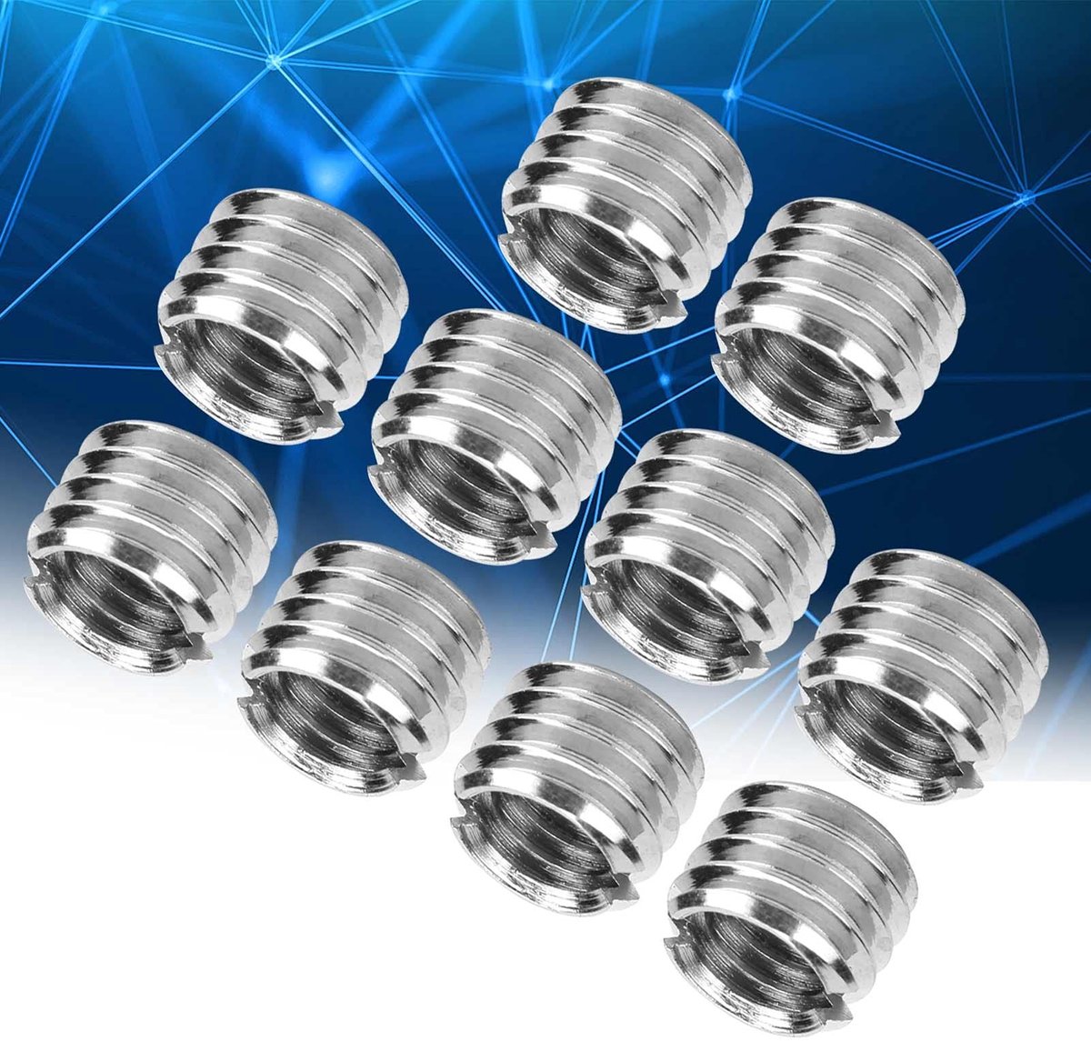Dailygoods- Draad Reparatie Set Roestvrij Staal - M6/M8 Inzetstukken - 10 Stuks - Binnen/Buitendraad - 6mm Lengte - Economisch en Efficiënt - Schroefdraadinzetstukken