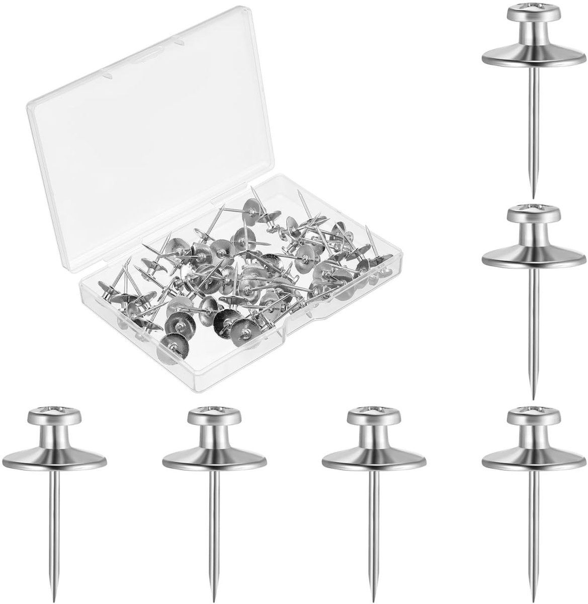 Dailygoods- Kopspijkers 50 Stuks - Dubbele Kop - Zinklegering - Fotohangers - Wandnagels - Geschikt voor Hout/Gipsplaten - Wandhaken