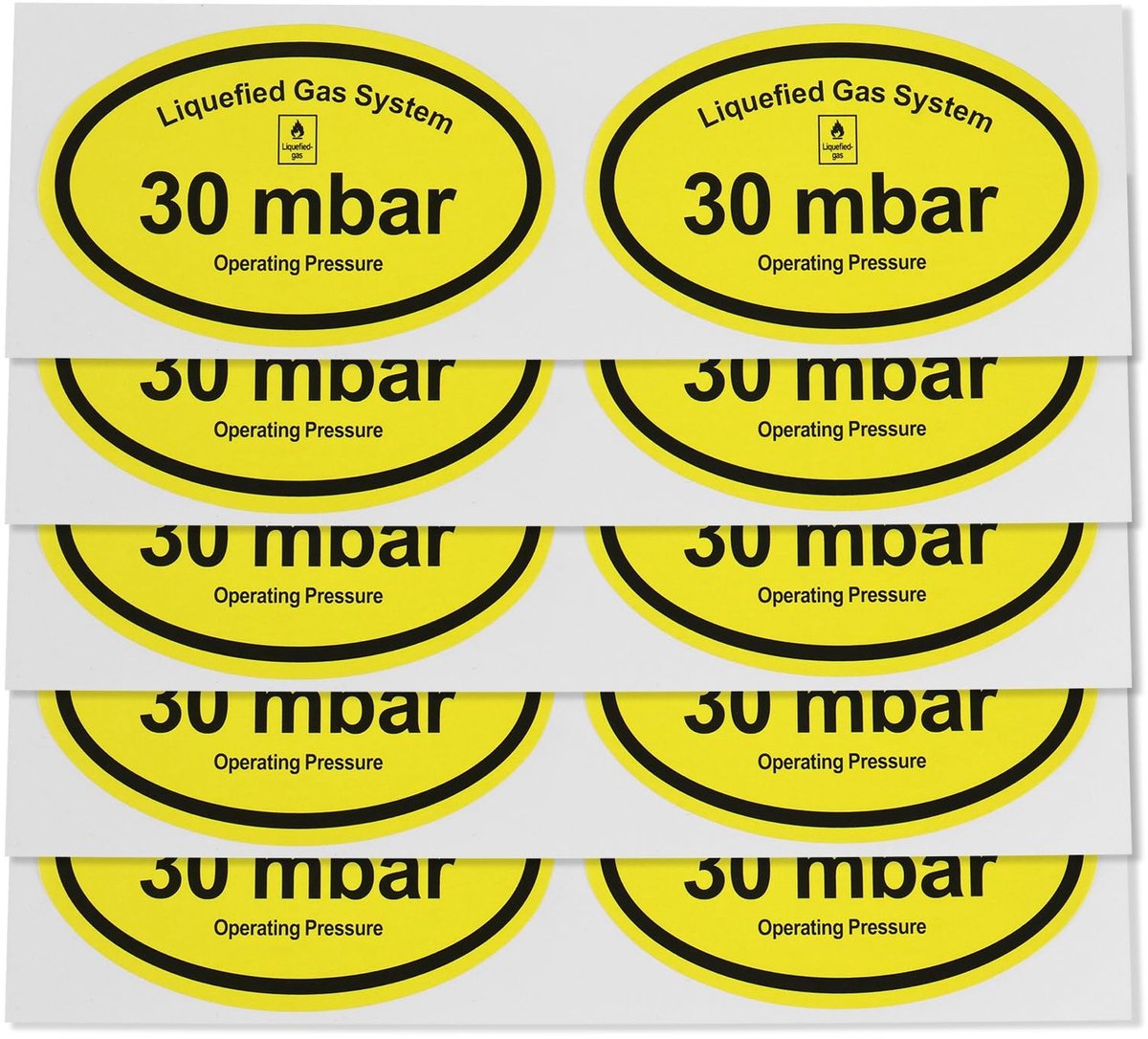 Dailygoods- Werkdruk Sticker 10 Stuks - PVC - Waterdicht - Compact 9,2x5,8 cm - Duidelijke Drukindicatie - Duurzaam voor Buitengebruik - Druksticker