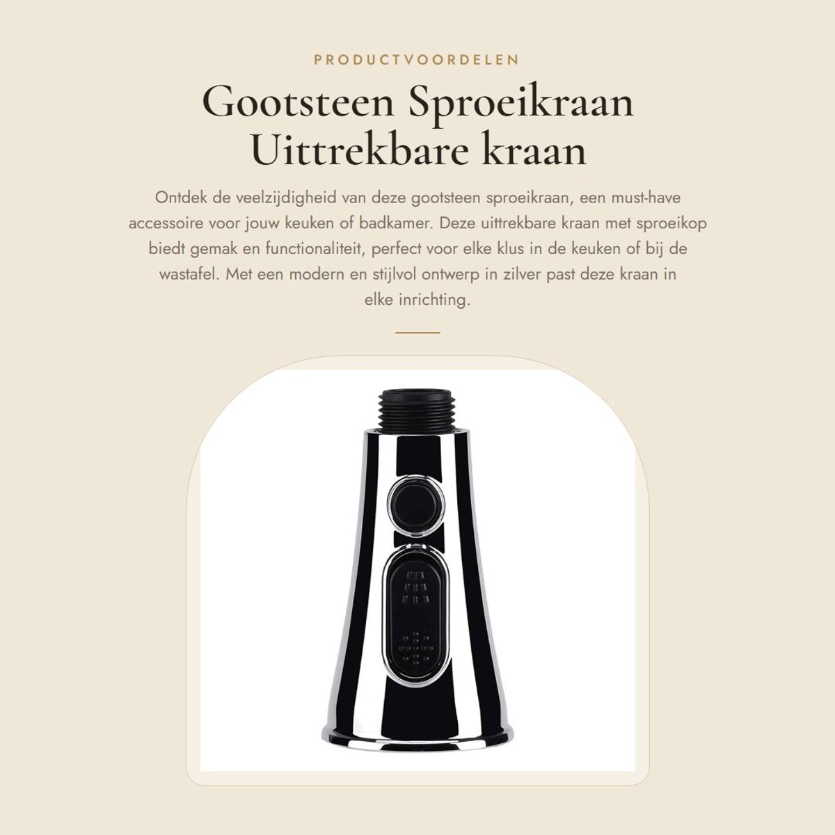 Dailygoods- Sproeikraan Uittrekbaar - Gootsteen Kraan - Douchekop - Keuken/Badkamer Access