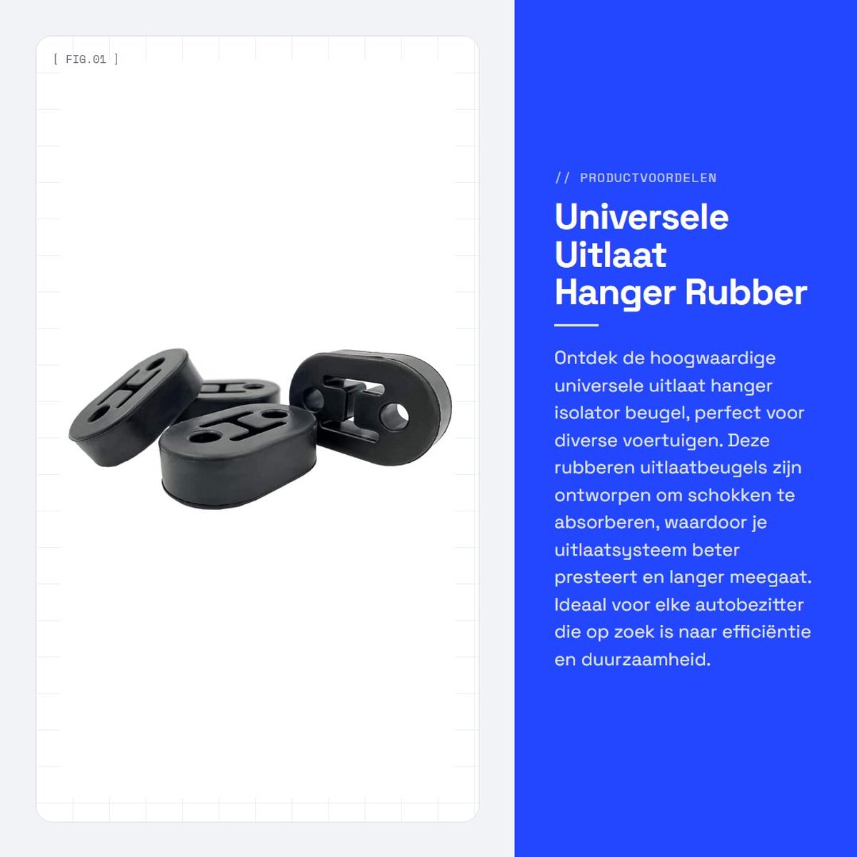 Dailygoods - Universele Uitlaat Hanger - Rubber Uitlaatbeugel - 12mm 2 Gat - Zwart - Schokabsorberend - Geschikt voor Auto's - 4 Stuks