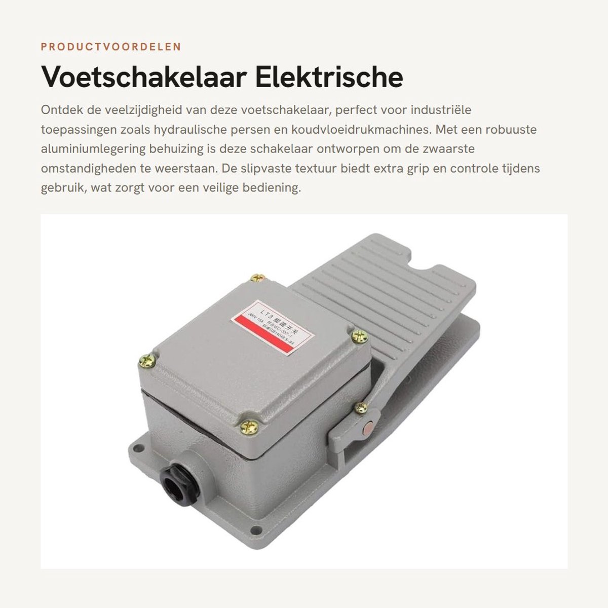 Dailygoods - Voetschakelaar - Elektrische Besturingsschakelaar - Anti-slip Design - Aluminium - Hydraulische Pers - Industrieel Gebruik - Betrouwbaar...